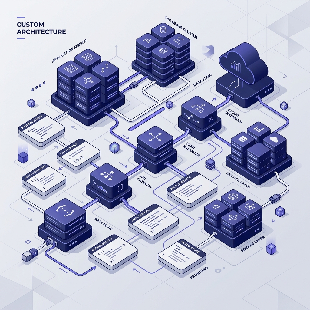 Custom Software Solutions Illustration